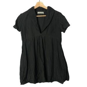 Geren Ford Black Short Sleeve Babydoll Mini Dress S